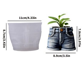 Molde silicona maceta jeans
